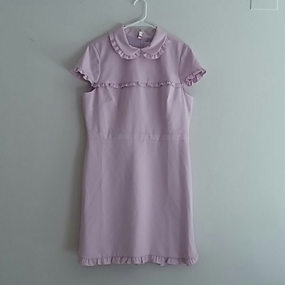 HP🎉Gal Meets Glam Emma midi ruffle Dress lilac 16 nwt